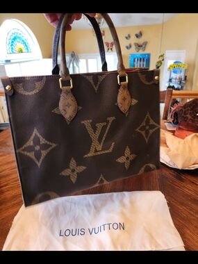 Brown Monogram Tote Bag